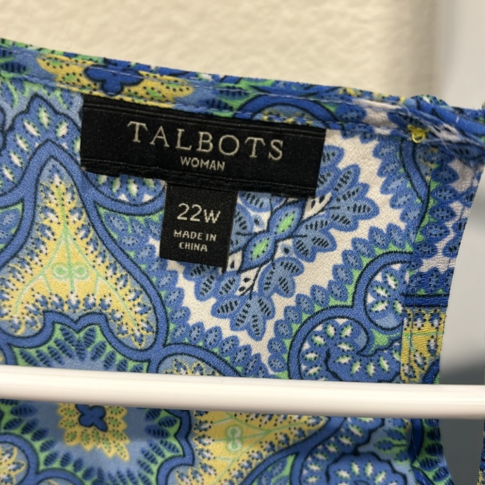 Talbots Pattern Tank 22W - Picture 3 of 4